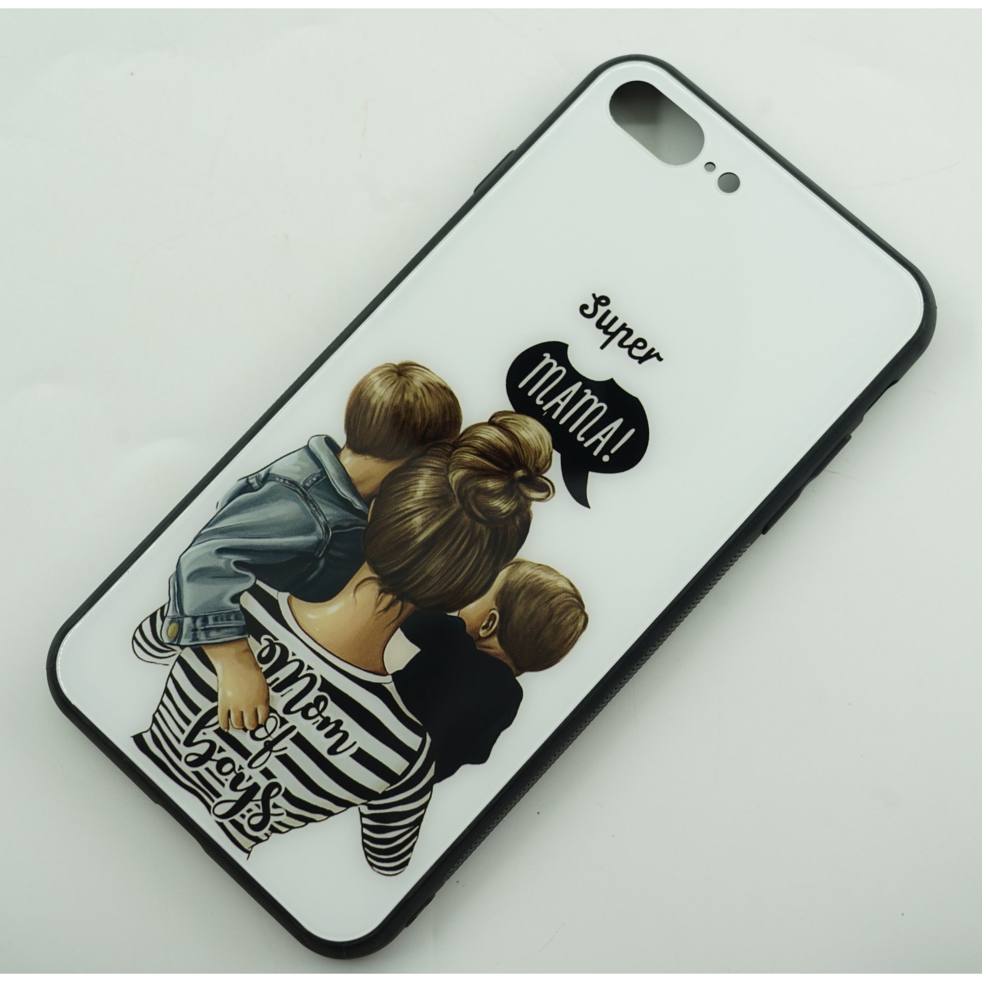 Husa protectie Flippy compatibila cu Samsung A03s Glass print Super Mom Multicolor-5