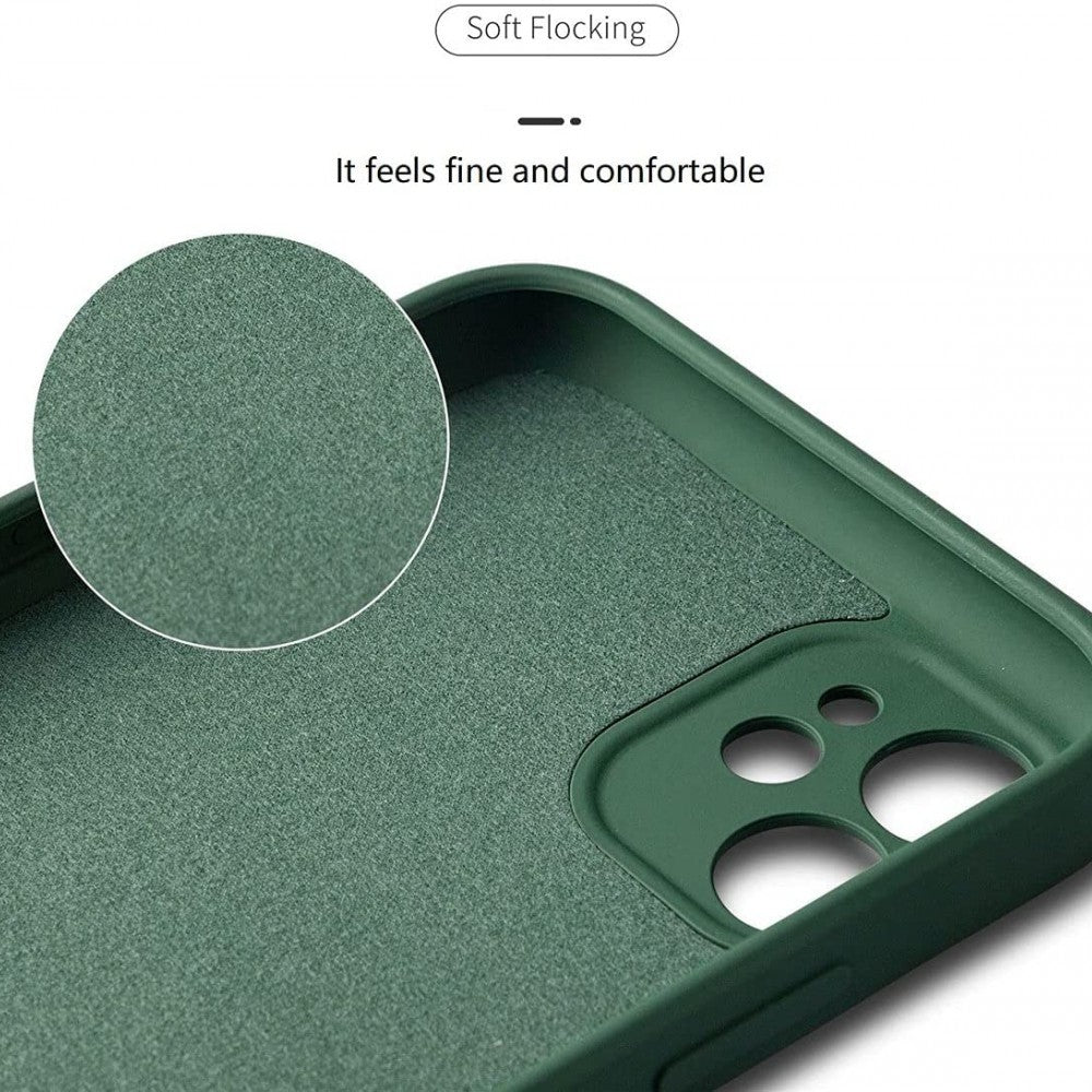 Husa protectie Flippy compatibila cu Samsung A21S Liquid Silicone Ring cu suport rotativ Verde-3