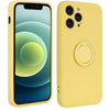 Husa protectie Flippy compatibila cu Samsung A51 4G Liquid Silicone Ring cu suport rotativ Galben-0