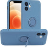 Husa protectie Flippy compatibila cu Samsung A72 Liquid Silicone Ring cu suport rotativ Albastru deschis-0