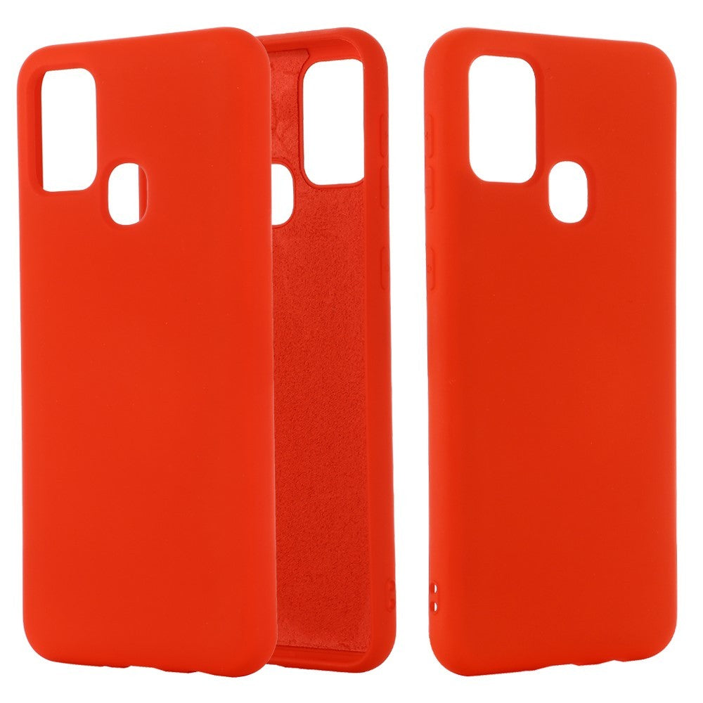 Husa protectie Flippy compatibila cu Samsung Galaxy A21S Liquid Silicone Case Rosu-1