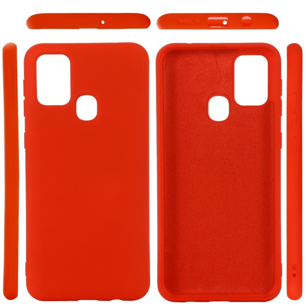 Husa protectie Flippy compatibila cu Samsung Galaxy A21S Liquid Silicone Case Rosu-2