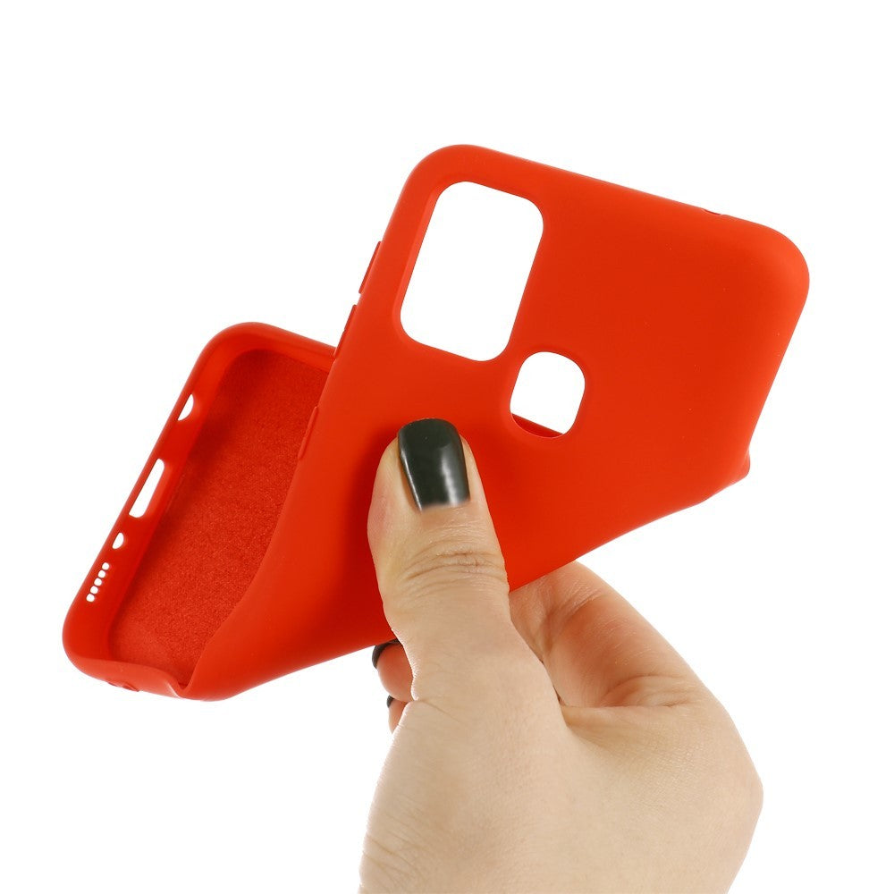 Husa protectie Flippy compatibila cu Samsung Galaxy A21S Liquid Silicone Case Rosu-4