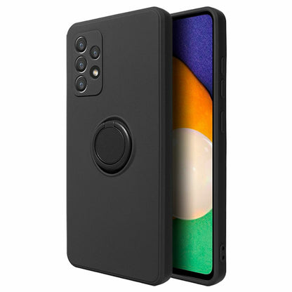 Husa protectie Flippy compatibila cu Samsung Galaxy A32 5G Liquid Silicone Ring cu suport rotativ Negru-0