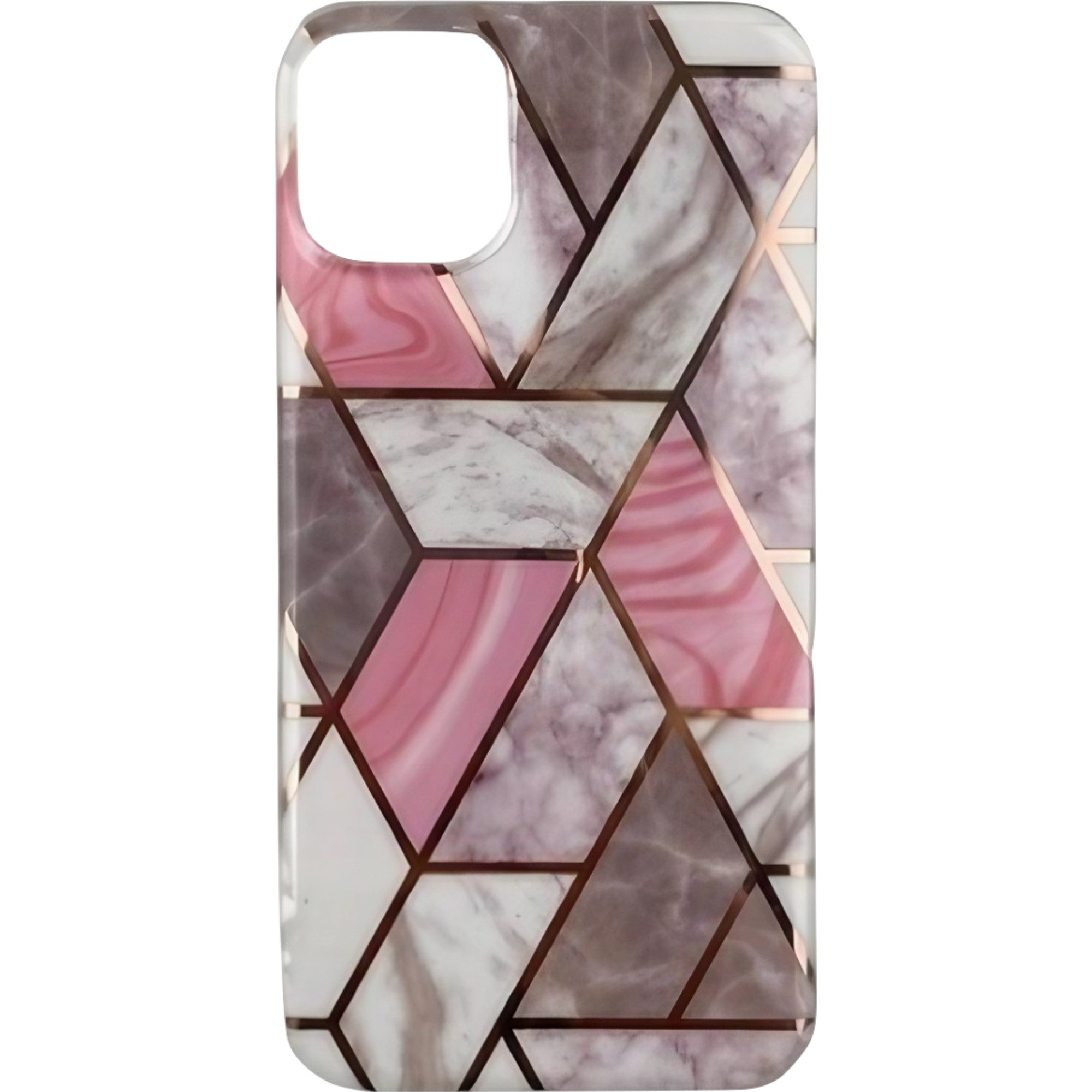Husa protectie Flippy compatibila cu Samsung Galaxy A52 Soft IMD TPU Marble Geometric Alb-0