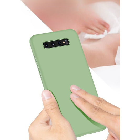Husa protectie Flippy compatibila cu Samsung Galaxy S10 E Liquid Silicone Case Verde inchis-1