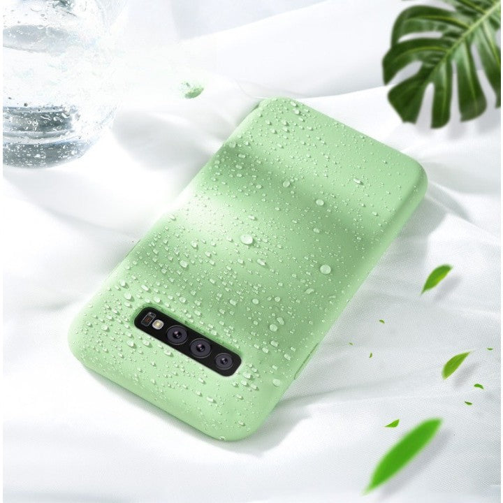 Husa protectie Flippy compatibila cu Samsung Galaxy S10 E Liquid Silicone Case Verde inchis-3