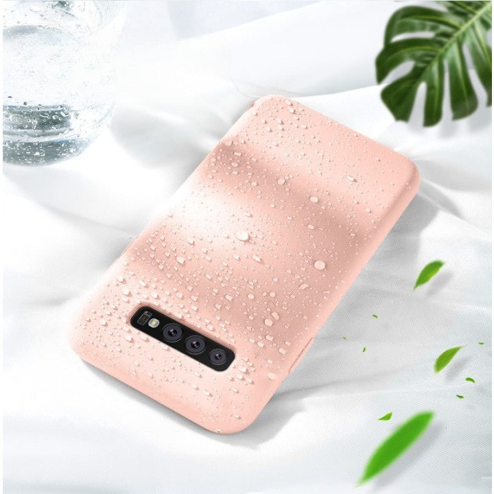Husa protectie Flippy compatibila cu Samsung Galaxy S10 Liquid Silicone Case Roz-1