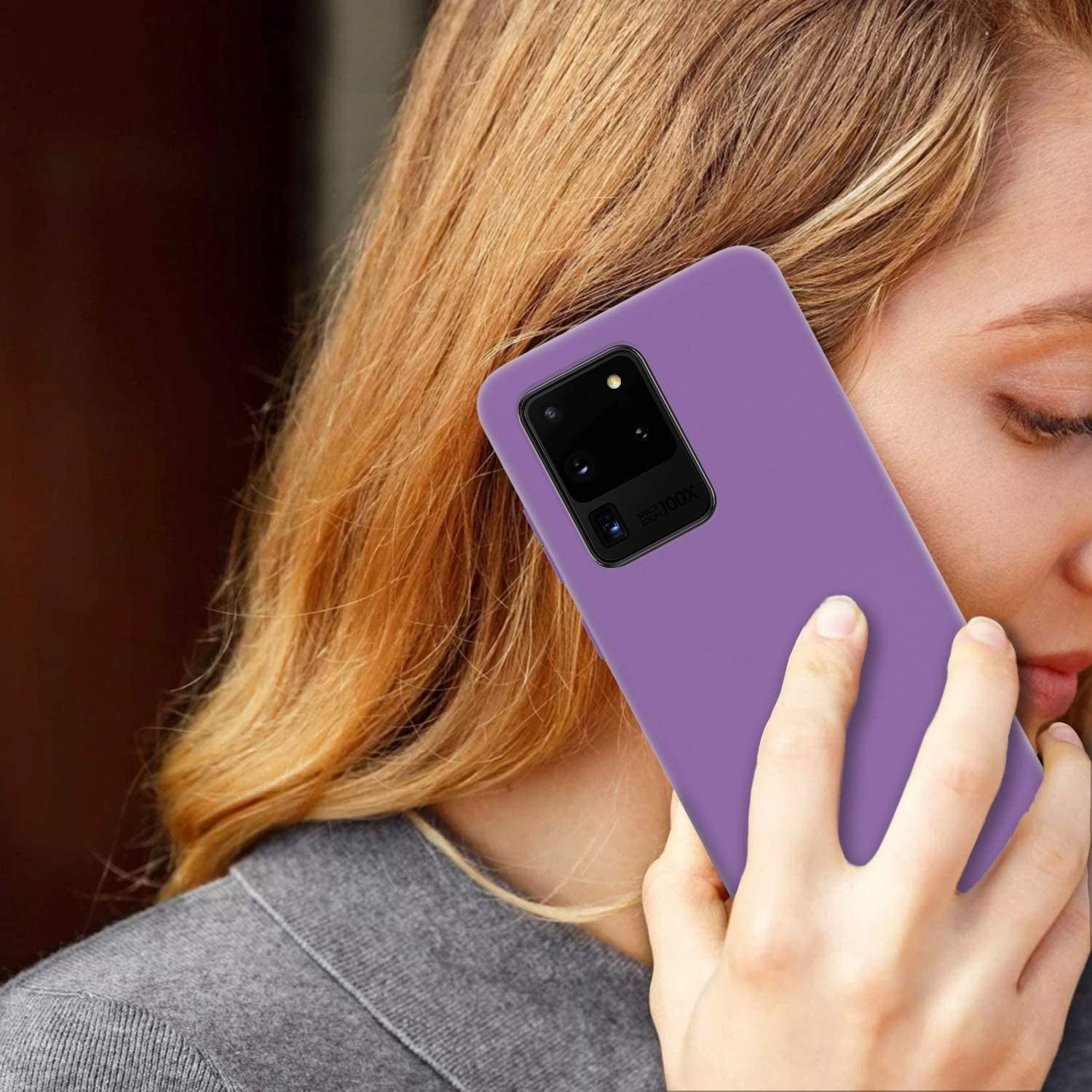 Husa protectie Flippy compatibila cu Samsung S20 Ultra Liquid Silicone Case Mov-3