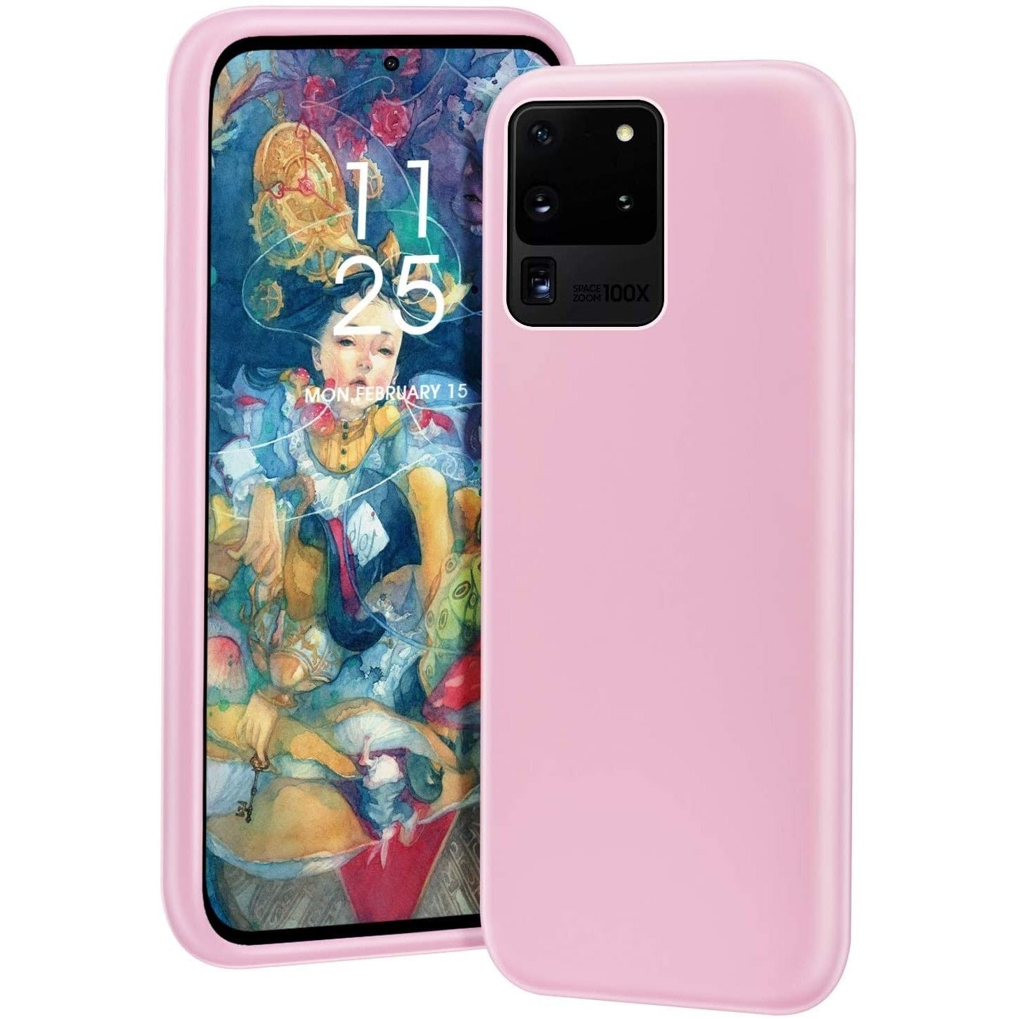 Husa protectie Flippy compatibila cu Samsung S20 Ultra Liquid Silicone Case Roz-0