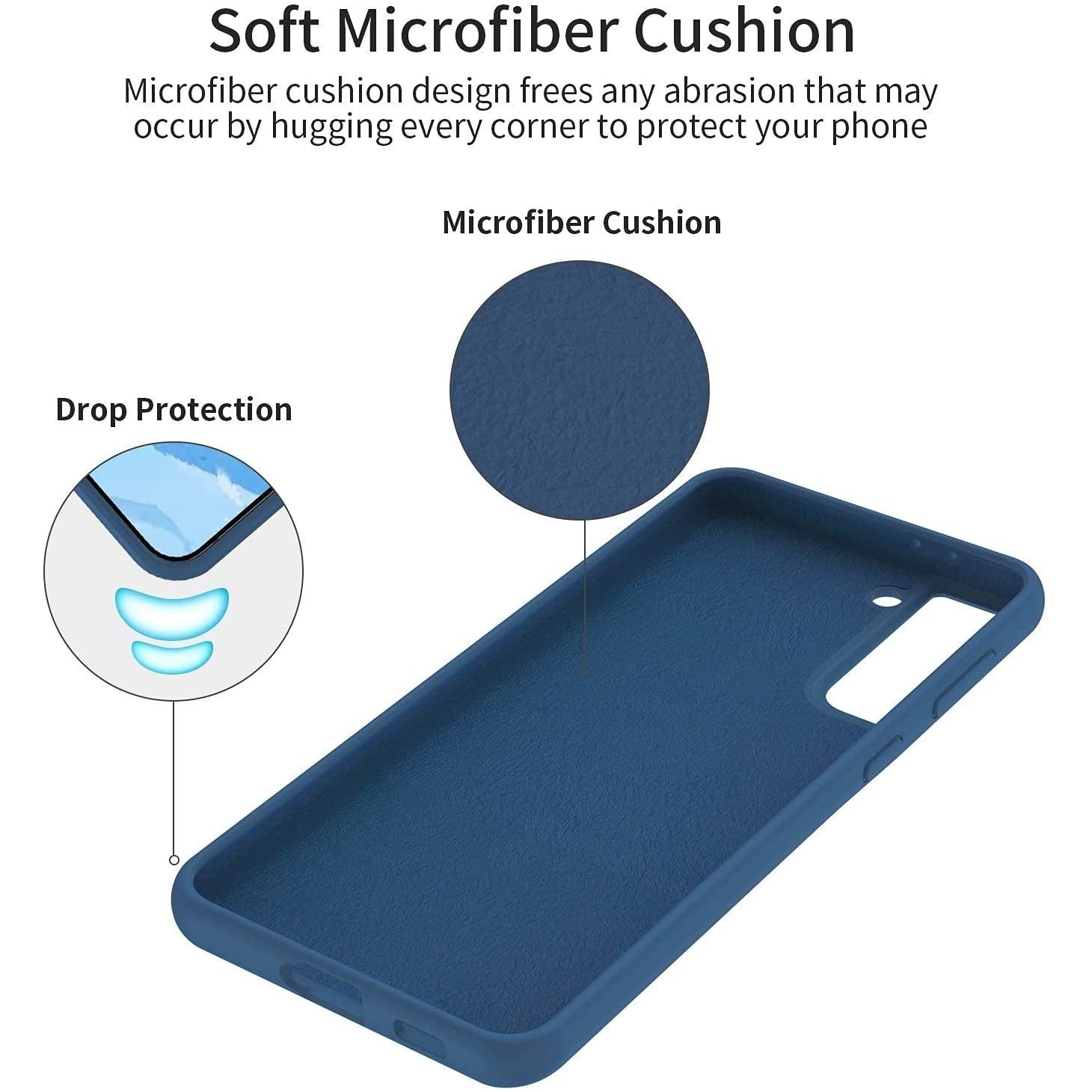 Husa protectie Flippy compatibila cu Samsung S21 5G Liquid Silicone Case Albastru inchis-1