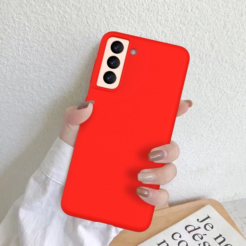 Husa protectie Flippy compatibila cu Samsung S21 5G Liquid Silicone Case Rosu-1