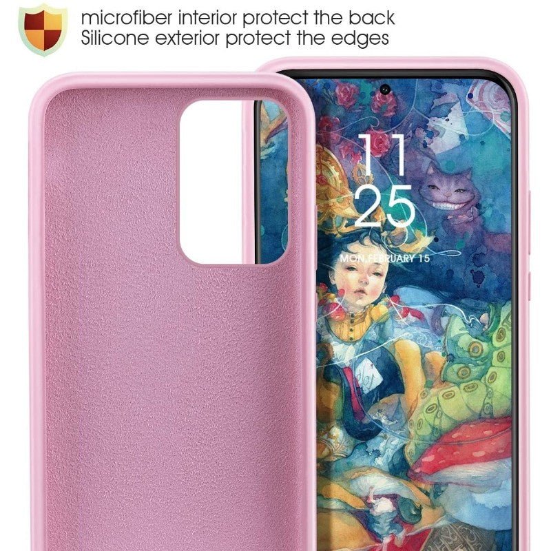 Husa protectie Flippy compatibila cu Samsung S21 5G Liquid Silicone Case Roz-2