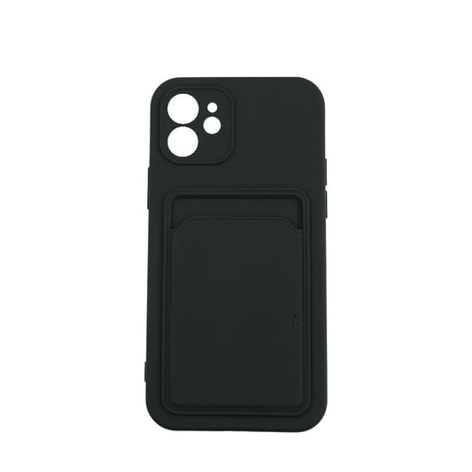 Husa protectie Flippy cu suport card compatibila cu Apple iPhone 12 Negru-0