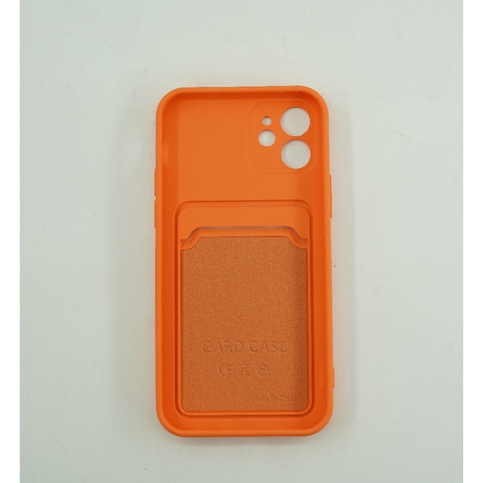 Husa protectie Flippy cu suport card compatibila cu Apple iPhone 12 Portocaliu-1