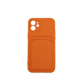Husa protectie Flippy cu suport card compatibila cu Apple iPhone 12 Portocaliu-0