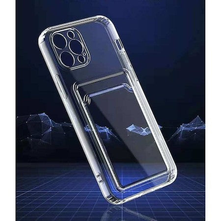 Husa protectie Flippy cu suport card compatibila cu Apple iPhone 12 Transparent-2
