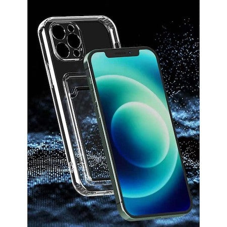 Husa protectie Flippy cu suport card compatibila cu Apple iPhone 12 Transparent-3
