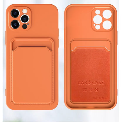 Husa protectie Flippy cu suport card compatibila cu Apple iPhone 13 Pro Portocaliu-2