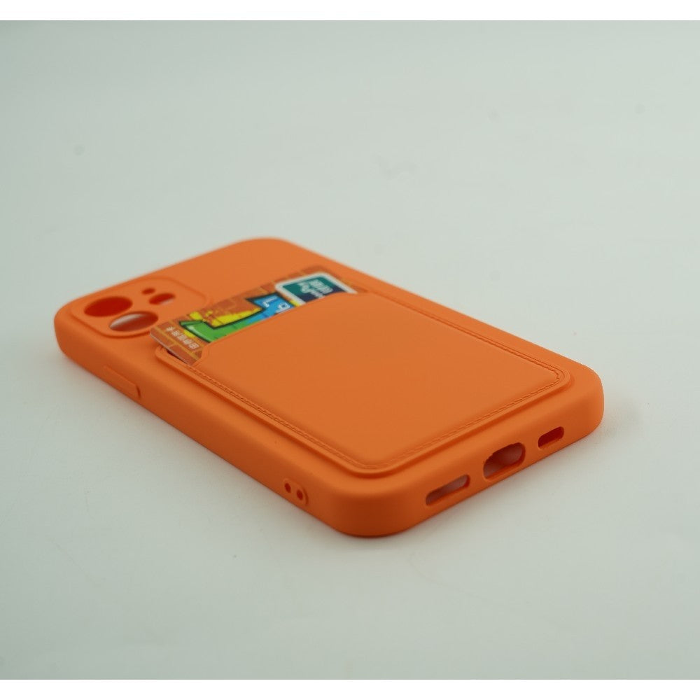Husa protectie Flippy cu suport card compatibila cu Huawei P Smart 2021 Portocaliu-4