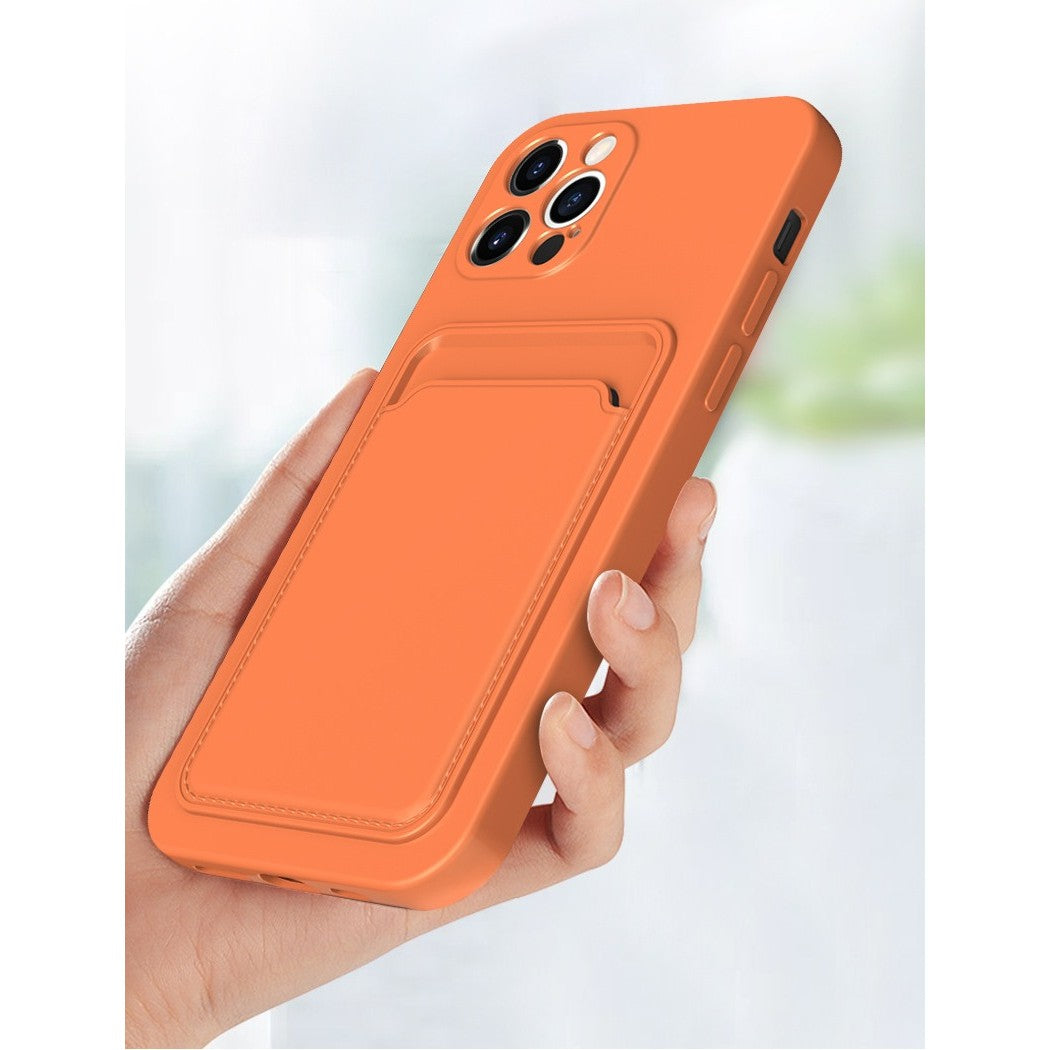 Husa protectie Flippy cu suport card compatibila cu Huawei P Smart 2021 Portocaliu-8