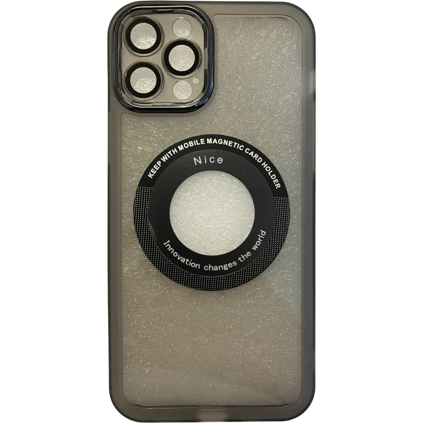 Husa protectie Flippy pentru Apple iPhone 12 / 12 Pro decupaj logo, magnetica, Protectie Camera, Negru-0