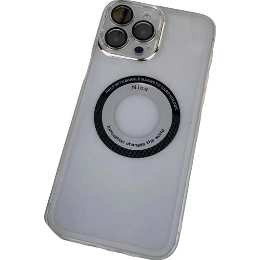 Husa protectie MagSafe TPU, Flippy, pentru iPhone 13, cu decupaj logo, Folie Sticla Camera, Transparent-0