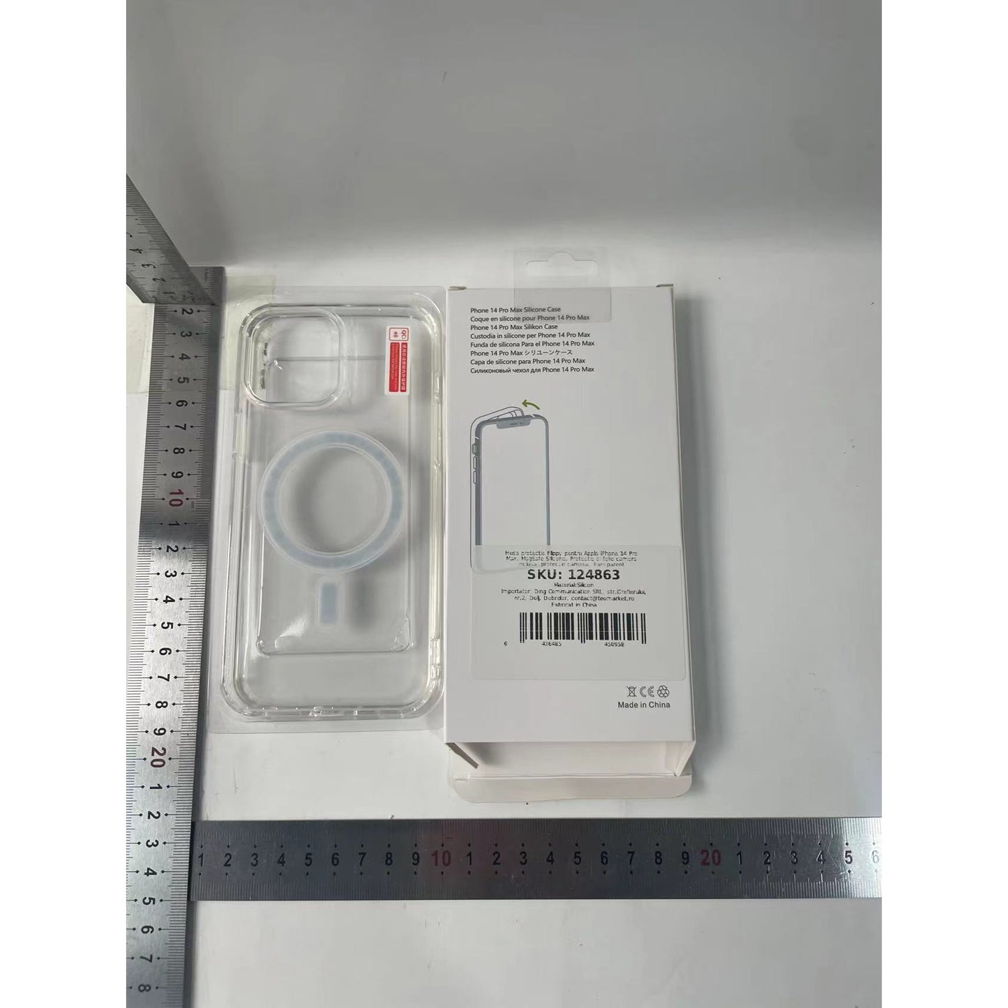 Husa protectie Flippy pentru Apple iPhone 14 Pro Max, MagSafe Silicone, Protectie si folie camera inclusa, protectie camera, Transparent-5