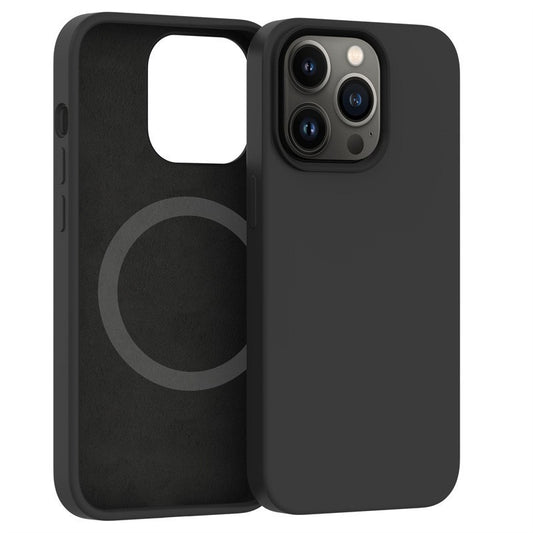 Husa protectie Flippy pentru iPhone 14 Mag Safe, 2 in 1 incarcare si magnet, Soft silicone, Negru-0