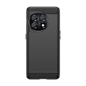 Husa Protectie, Flippy, pentru OnePlus 11, TPU Carbon, Negru-0