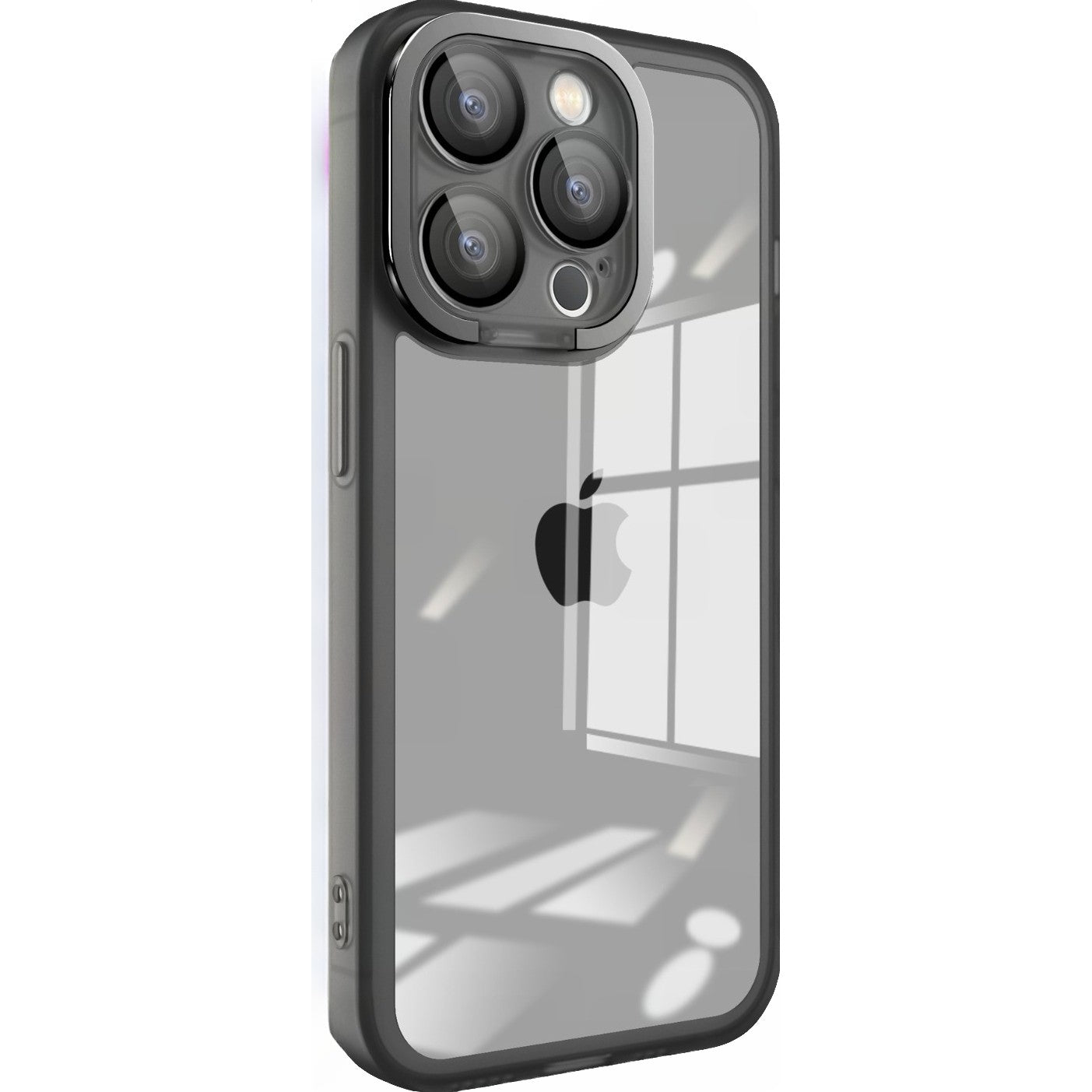 Husa protectie Flippy pentru Samsung A03 Electroplated cu  suport pentru camera, 1.5 mm grosime, protectie camera, Negru-0