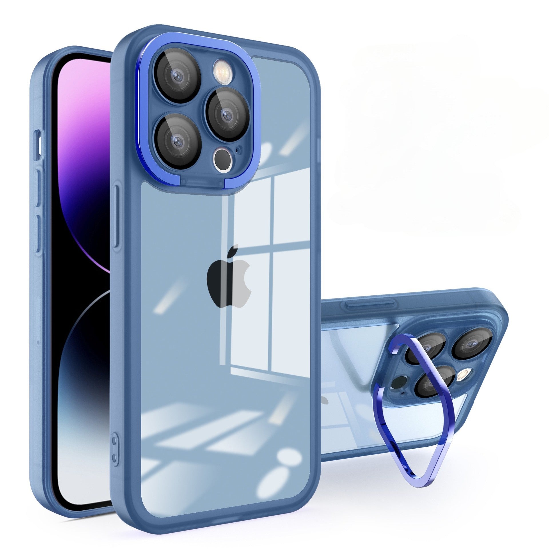 Husa protectie Flippy pentru Samsung A13 5G Electroplated cu  suport pentru camera, 1.5 mm grosime, protectie camera, Albastru-0