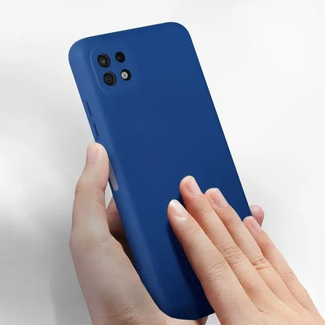Husa protectie Flippy pentru Samsung A22 5G Liquid Silicone Albastru Inchis-7
