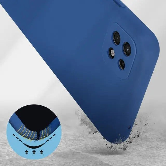 Husa protectie Flippy pentru Samsung A22 5G Liquid Silicone Albastru Inchis-8