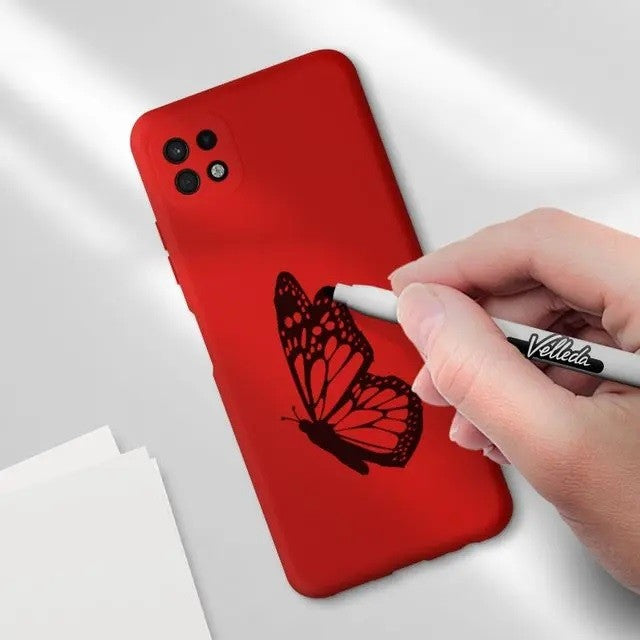 Husa protectie Flippy pentru Samsung A22 5G Liquid Silicone Rosu-2