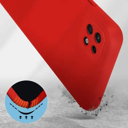 Husa protectie Flippy pentru Samsung A22 5G Liquid Silicone Rosu-8