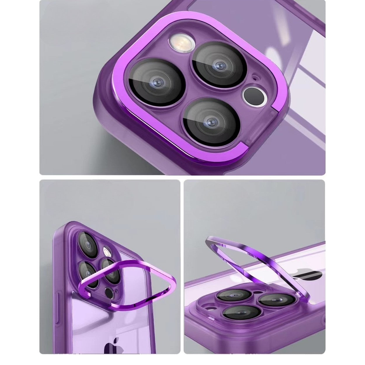 Husa protectie Flippy pentru Samsung A23 5G Electroplated cu  suport pentru camera, 1.5 mm grosime, protectie camera, Mov-2