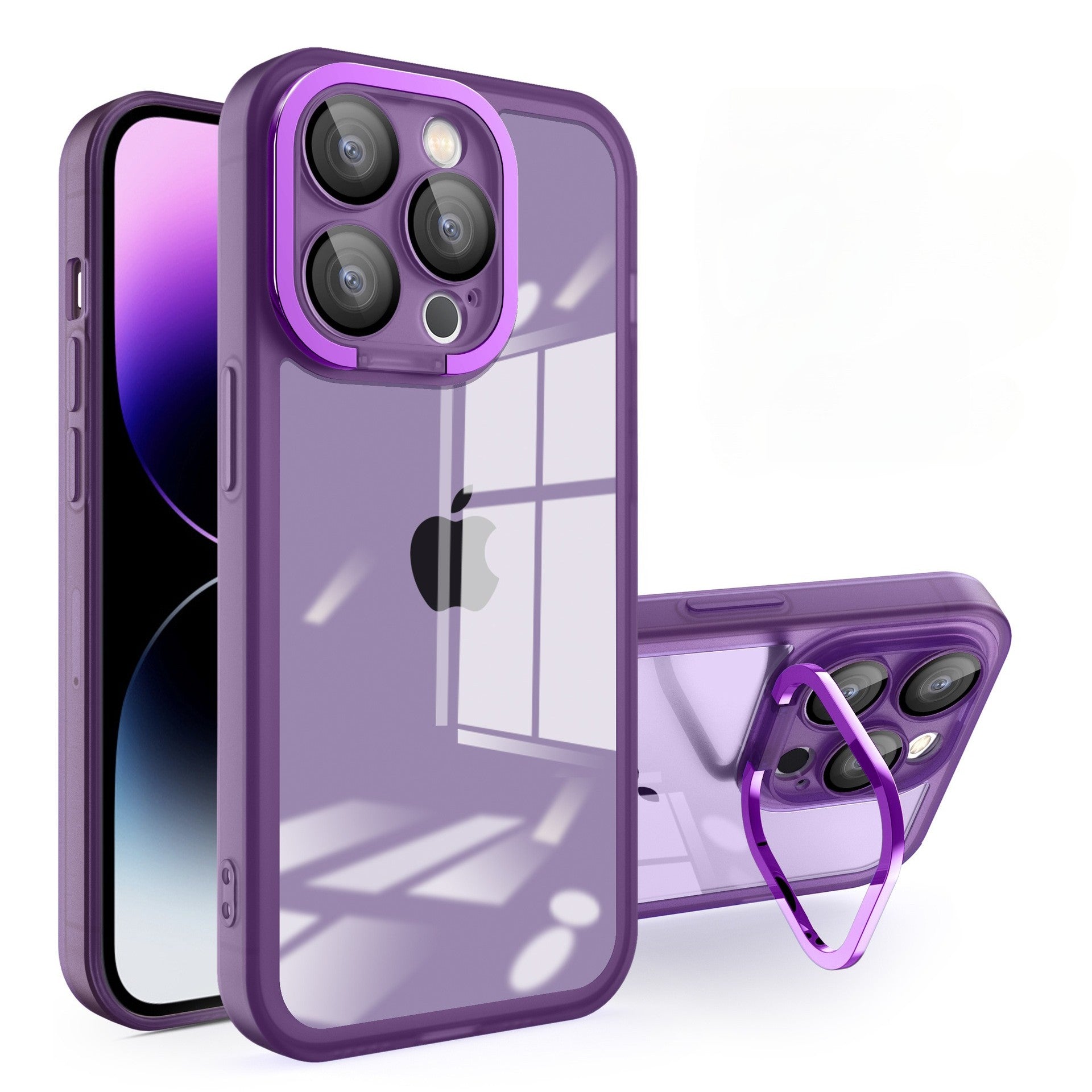 Husa protectie Flippy pentru Samsung A23 5G Electroplated cu  suport pentru camera, 1.5 mm grosime, protectie camera, Mov-0