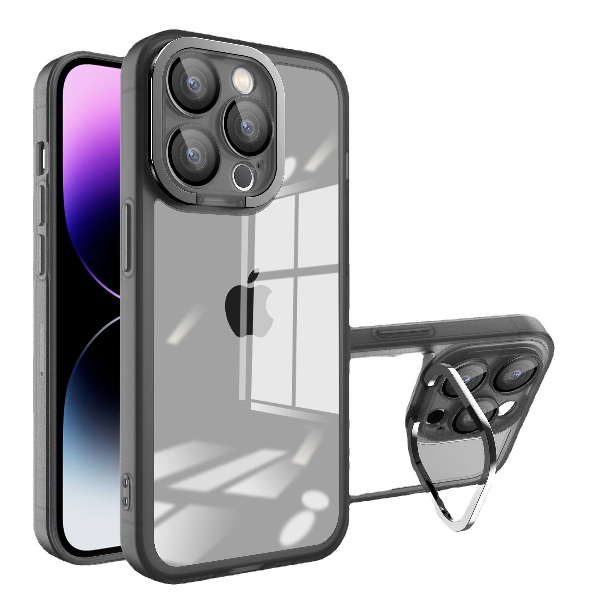 Husa protectie Flippy pentru Samsung A53 5G Electroplated cu  suport pentru camera, 1.5 mm grosime, protectie camera, Negru-1