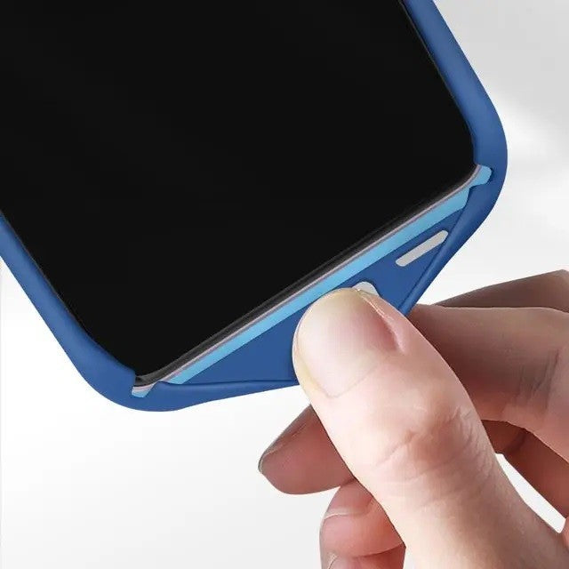 Husa protectie Flippy pentru Samsung S21 FE Liquid Silicone Albastru Inchis-2