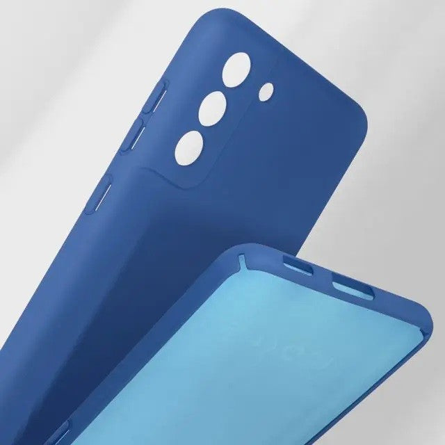 Husa protectie Flippy pentru Samsung S21 FE Liquid Silicone Albastru Inchis-4