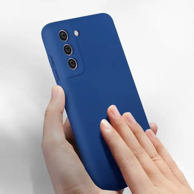 Husa protectie Flippy pentru Samsung S21 FE Liquid Silicone Albastru Inchis-6