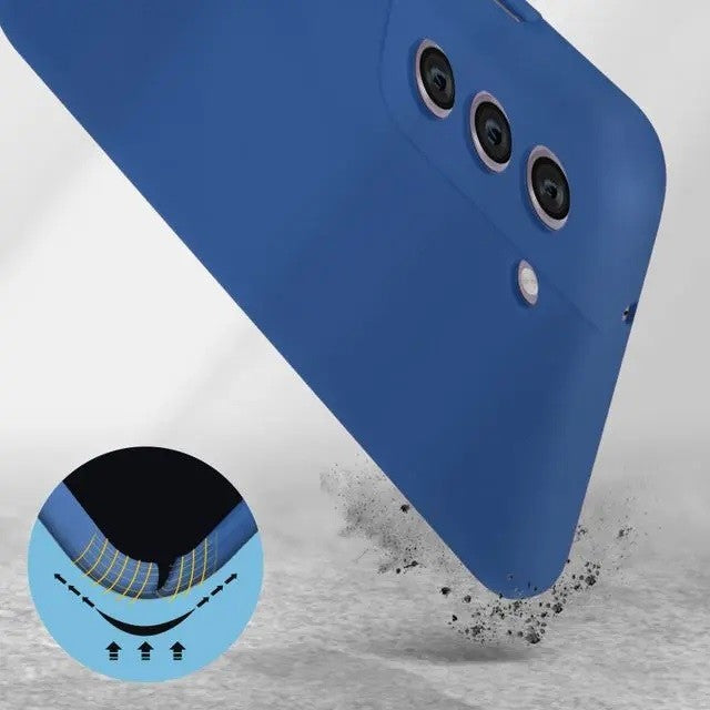 Husa protectie Flippy pentru Samsung S21 FE Liquid Silicone Albastru Inchis-7