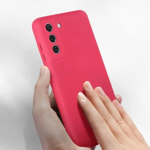Husa protectie Flippy pentru Samsung S21 FE Liquid Silicone Fuchsia/Roz-6