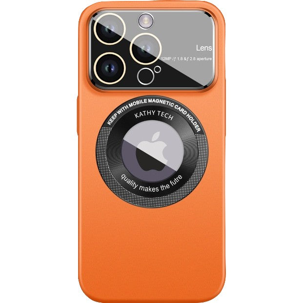 Husa protectie MagSafe Kathy Tech, Flippy, pentru Apple iPhone 11, Dublu Cerc, Portocaliu-0