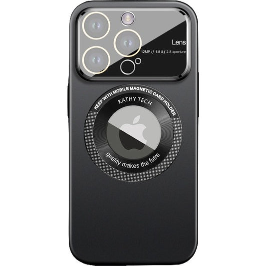Husa protectie MagSafe Kathy Tech, Flippy, pentru Apple iPhone 12 Pro, Dublu Cerc, Negru-0