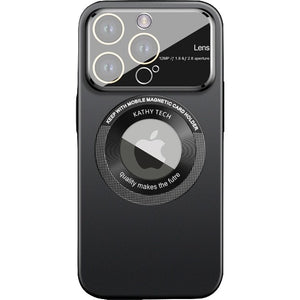 Husa protectie MagSafe Kathy Tech, Flippy, pentru Apple iPhone 12 Pro Max, Dublu Cerc, Negru-0