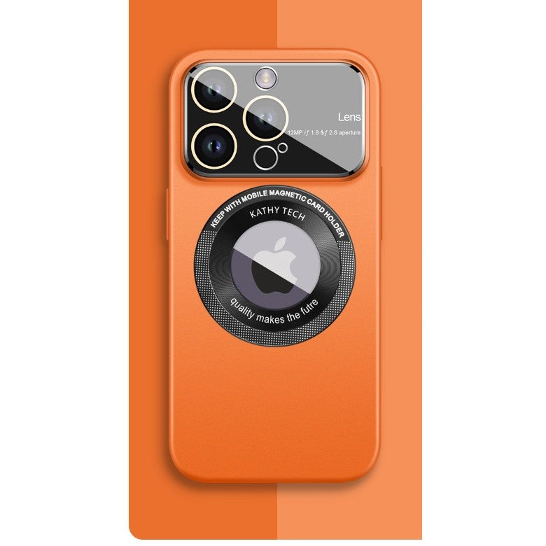 Husa protectie MagSafe Kathy Tech, Flippy, pentru Apple iPhone 13, Dublu Cerc, Portocaliu-1