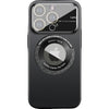 Husa protectie MagSafe Kathy Tech, Flippy, pentru Apple iPhone 13 Pro, Dublu Cerc, Negru-0