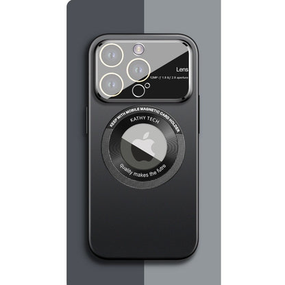 Husa protectie MagSafe Kathy Tech, Flippy, pentru Apple iPhone 14, Dublu Cerc, Negru-2